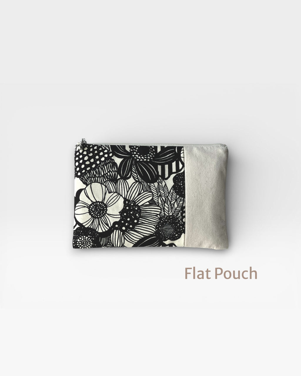 Natural Canvas Floral Zipper Pouch