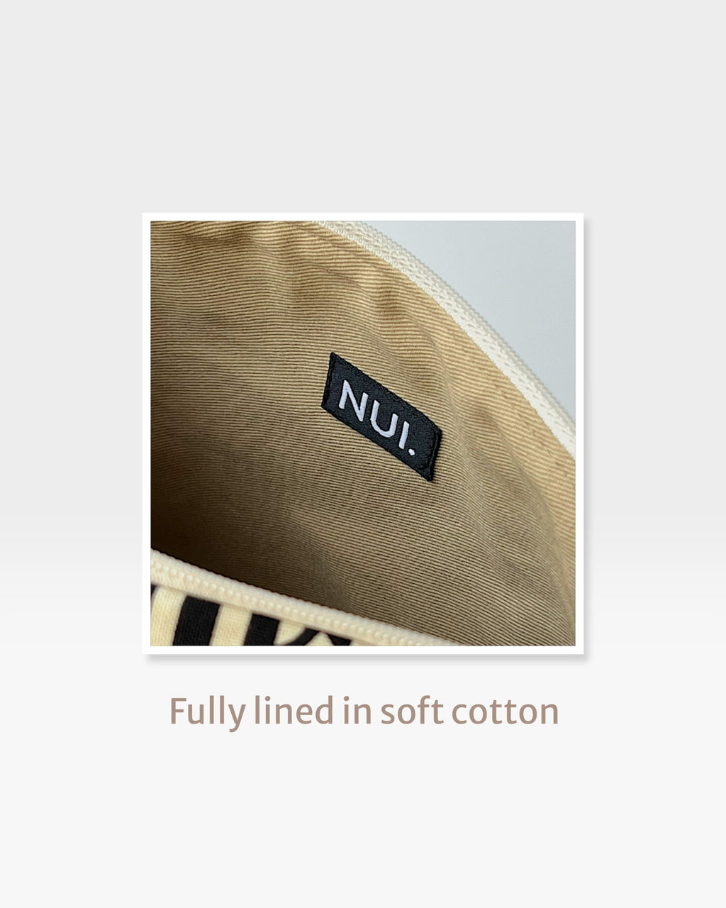 Natural Canvas Floral Zipper Pouch