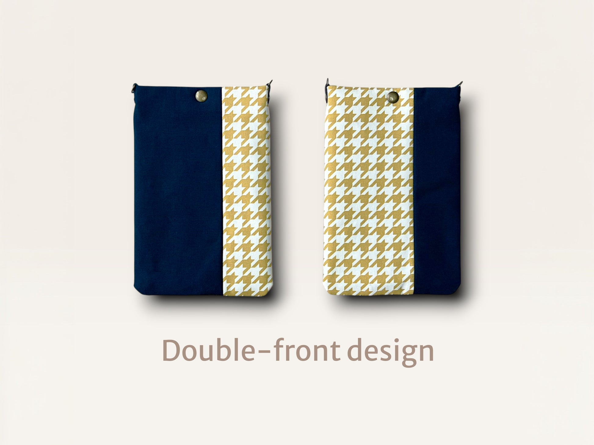Midnight×Mustard Houndstooth<br>Phone Bag