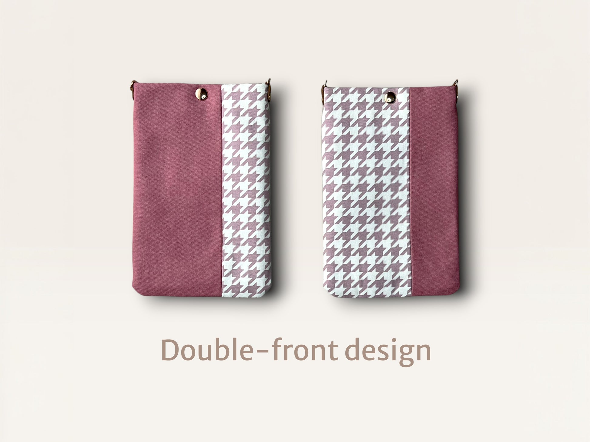 Pink×Houndstooth Phone Bag