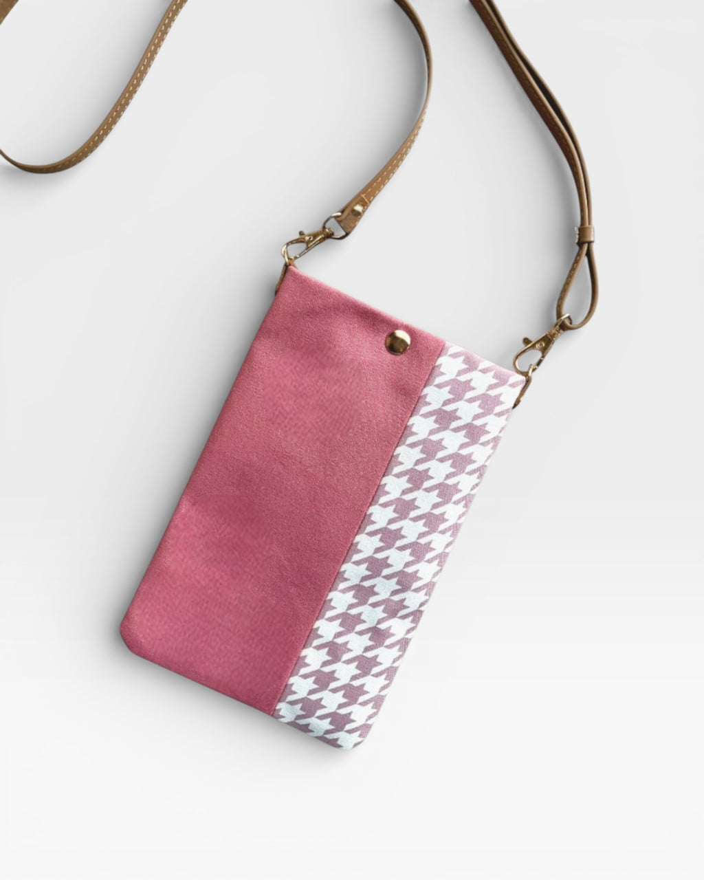 Pink×Houndstooth Phone Bag