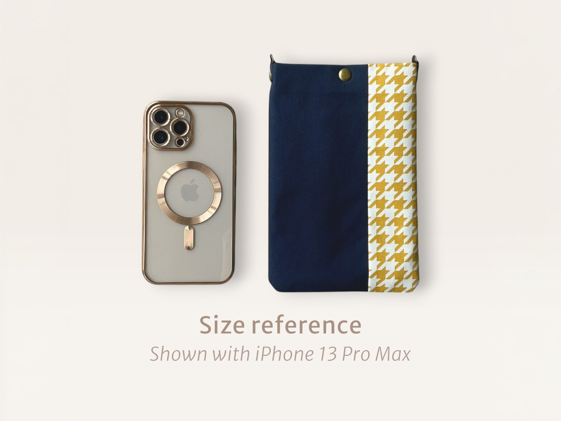Midnight×Mustard Houndstooth<br>Phone Bag